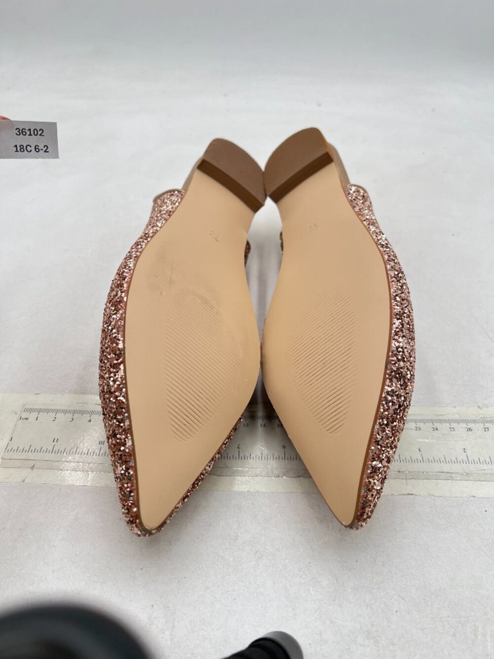 YDN Rose Gold Pointed Toe Slingback Low Heel Slide Sandals Slip Pump - Picture 7 of 8